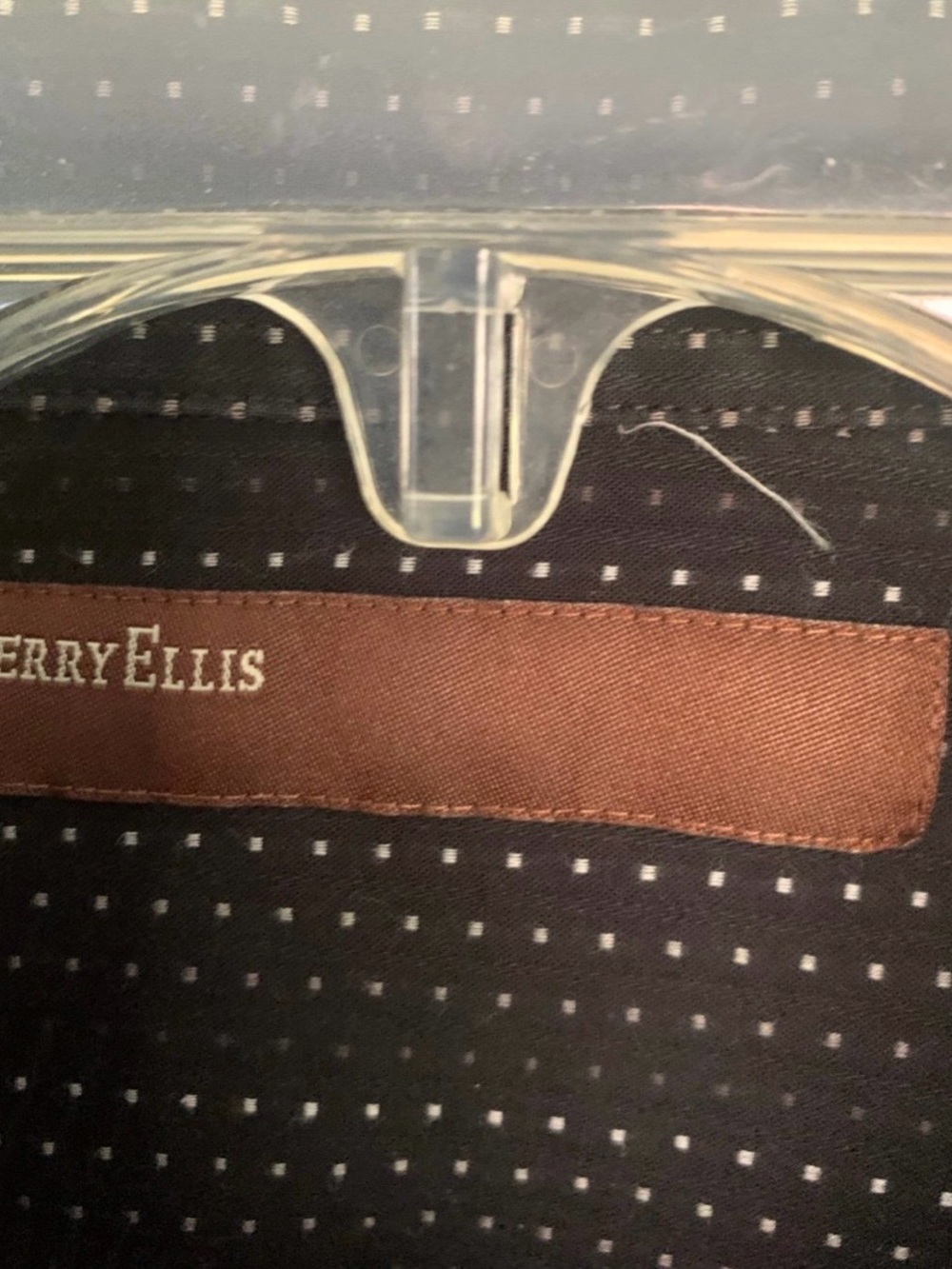 Perry Ellis Men’s Black Shirt with White Microdot Pattern size XL Button down
